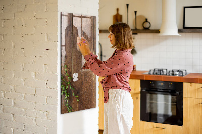 Pizarra magnética de pared con rotulador Tablero elegante para fotos y notas.