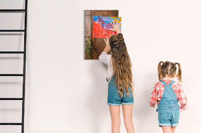 Pizarra magnética de pared con rotulador Tablero elegante para fotos y notas.