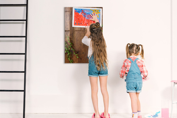 Pizarra magnética de pared con rotulador Tablero elegante para fotos y notas.