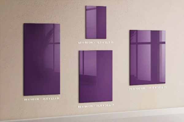 Pizarra borrable de cristal con imanes Un tablero colorido para notas y fotos.