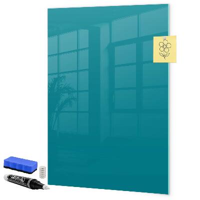 Pizarra borrable de cristal con imanes Un tablero colorido para notas y fotos.
