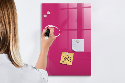 Pizarra borrable de cristal con imanes Un tablero colorido para notas y fotos.