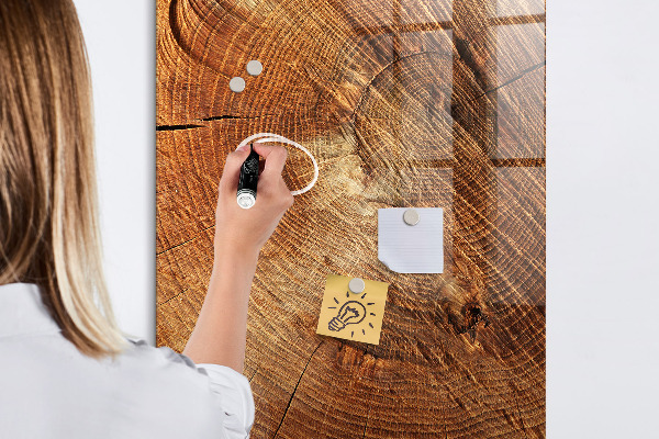Pizarra magnética de pared con rotulador Tablero de notas con motivos de madera