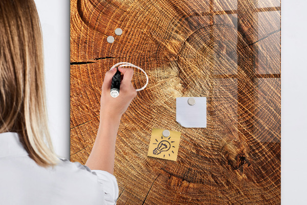 Pizarra magnética de pared con rotulador Tablero de notas con motivos de madera