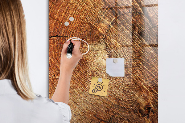 Pizarra magnética de pared con rotulador Tablero de notas con motivos de madera