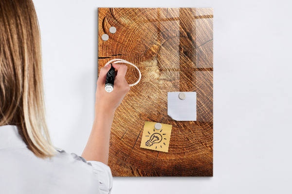 Pizarra magnética de pared con rotulador Tablero de notas con motivos de madera