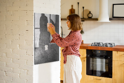 Pizarra magnética de pared con rotulador Tablero moderno para fotos y notas.