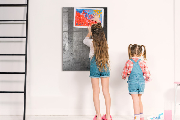 Pizarra magnética de pared con rotulador Tablero moderno para fotos y notas.