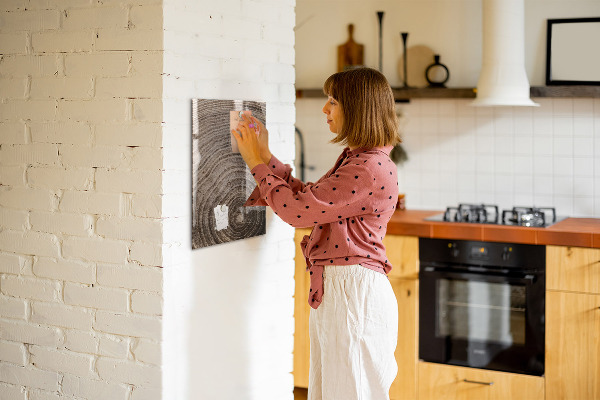 Pizarra magnética de pared con rotulador Tablero magnético para fotos y notas.