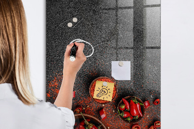 Pizarra borrable de cristal con imanes Recordatorios de cocina de Pepper