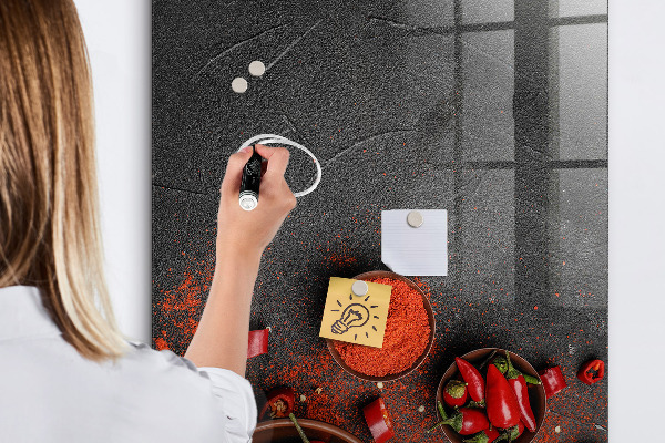 Pizarra borrable de cristal con imanes Recordatorios de cocina de Pepper