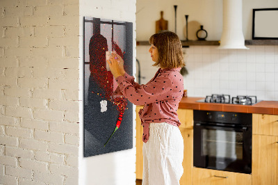 Pizarra magnética de pared con rotulador Un lugar creativo para recuerdos y fotos.