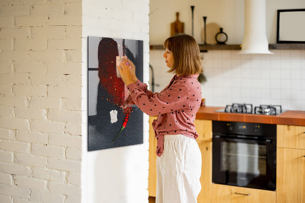 Pizarra magnética de pared con rotulador Un lugar creativo para recuerdos y fotos.