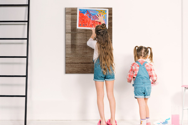Pizarra magnética de pared con rotulador Tablero moderno para fotos y notas.