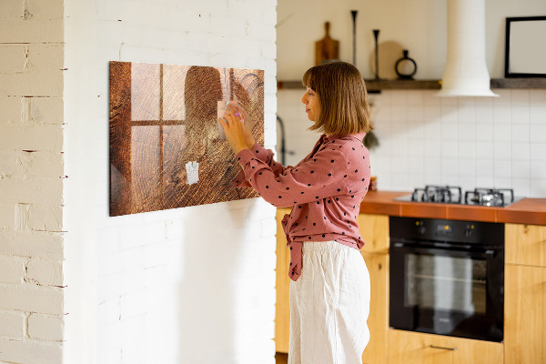 Pizarra magnética de pared con rotulador Tablero de notas de estilo rústico