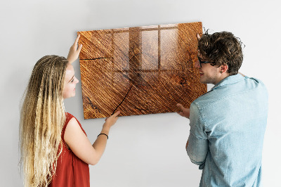 Pizarra borrable de cristal con imanes Organizador de fotos en una tabla de madera