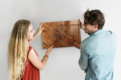 Pizarra borrable de cristal con imanes Organizador de fotos en una tabla de madera
