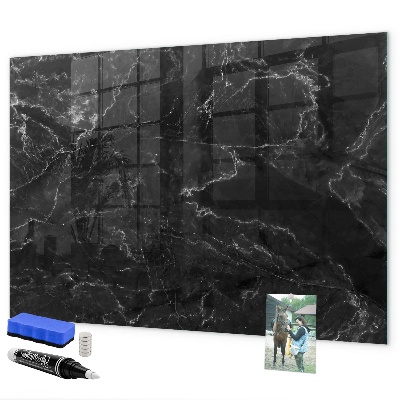 Pizarra magnética de pared con rotulador Un elegante tablero para notas y fotos.