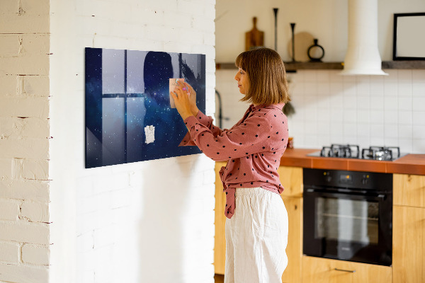 Pizarra magnética de pared con rotulador Tablero magnético para fotos y notas.