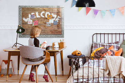 Pizarra magnética de pared con rotulador Tablero de bienvenida con espacio para fotos