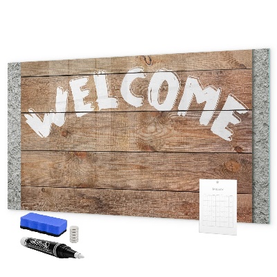 Pizarra magnética de pared con rotulador Tablero de bienvenida con espacio para fotos