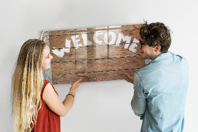 Pizarra magnética de pared con rotulador Tablero de bienvenida con espacio para fotos