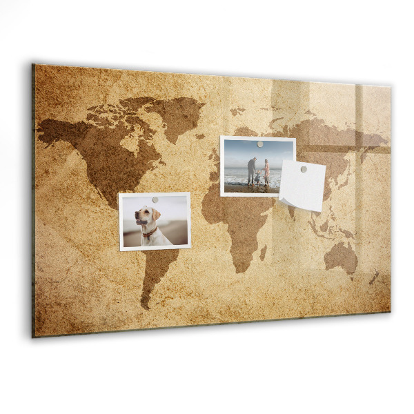 Pizarra magnética de pared con rotulador Mapa del mundo como tablero de inspiración