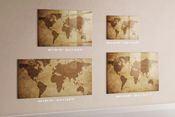 Pizarra magnética de pared con rotulador Mapa del mundo como tablero de inspiración