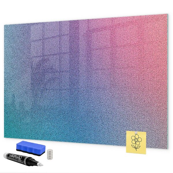 Pizarra magnética de pared con rotulador Un tablero colorido para notas y fotos.