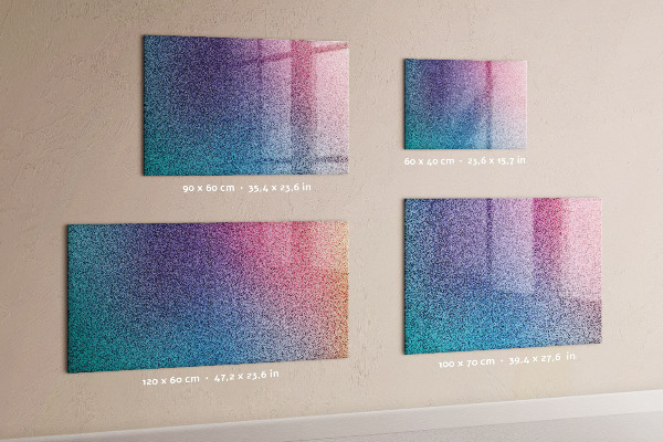 Pizarra magnética de pared con rotulador Un tablero colorido para notas y fotos.