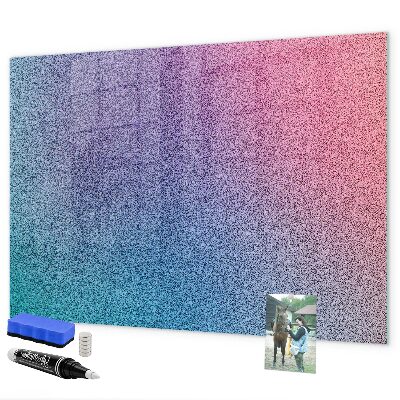 Pizarra magnética de pared con rotulador Un tablero colorido para notas y fotos.