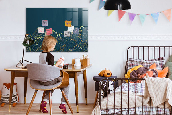 Pizarra magnética de pared con rotulador Tablero moderno para notas y fotos