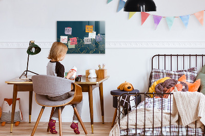 Pizarra magnética de pared con rotulador Tablero moderno para notas y fotos