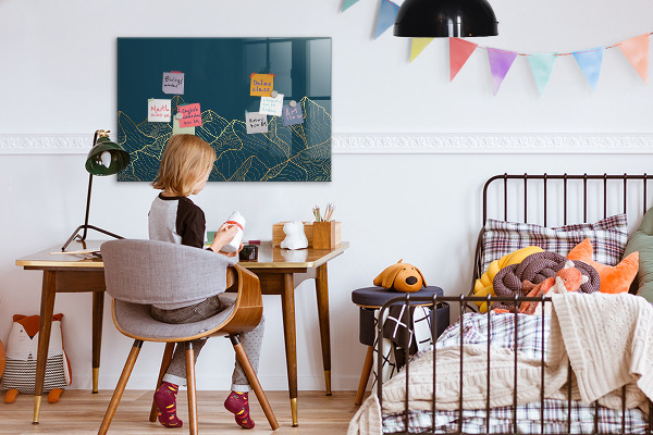 Pizarra magnética de pared con rotulador Tablero moderno para notas y fotos