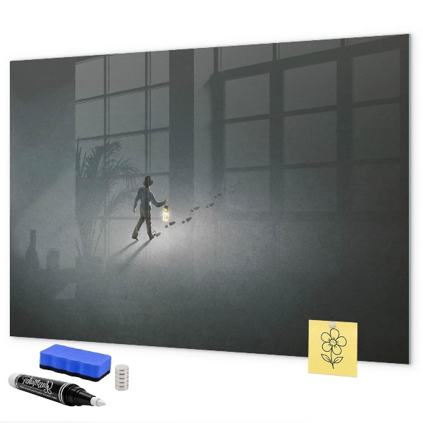 Pizarra magnética de pared con rotulador Tablero magnético para fotos y notas.