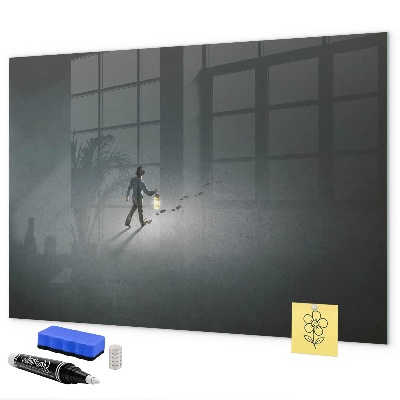Pizarra magnética de pared con rotulador Tablero magnético para fotos y notas.