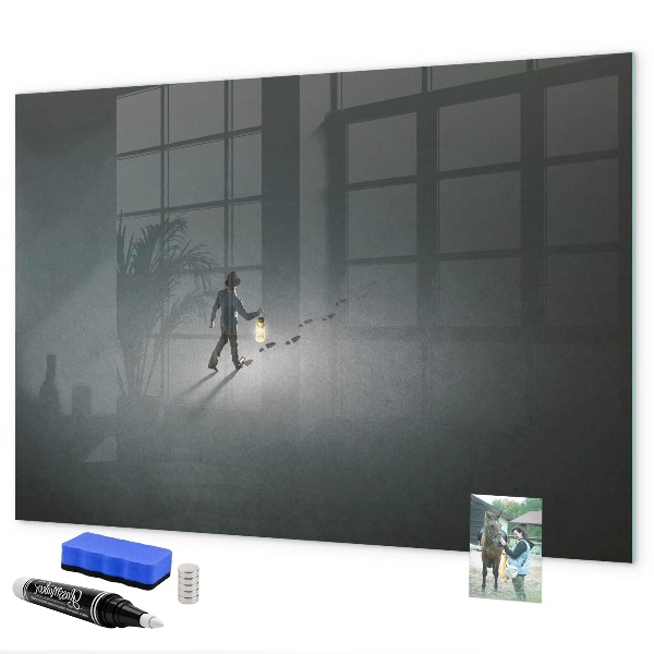 Pizarra magnética de pared con rotulador Tablero magnético para fotos y notas.