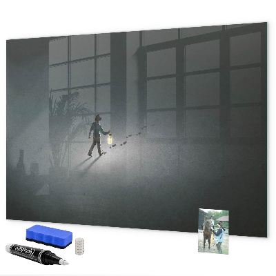 Pizarra magnética de pared con rotulador Tablero magnético para fotos y notas.