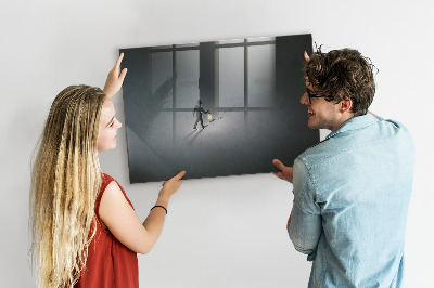 Pizarra magnética de pared con rotulador Tablero magnético para fotos y notas.