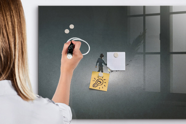 Pizarra magnética de pared con rotulador Tablero magnético para fotos y notas.