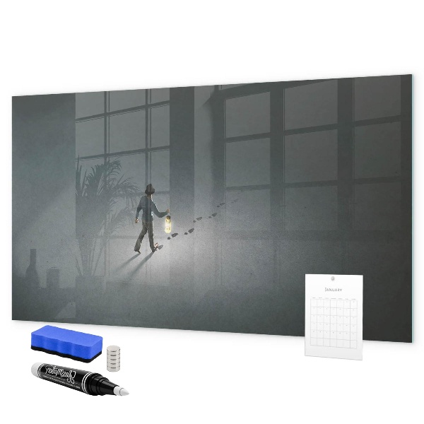 Pizarra magnética de pared con rotulador Tablero magnético para fotos y notas.
