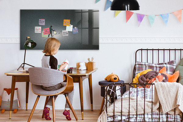 Pizarra magnética de pared con rotulador Tablero magnético para fotos y notas.