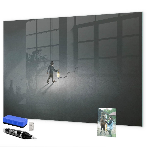 Pizarra magnética de pared con rotulador Tablero magnético para fotos y notas.