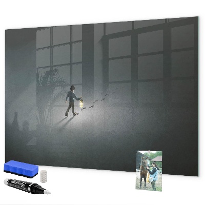 Pizarra magnética de pared con rotulador Tablero magnético para fotos y notas.