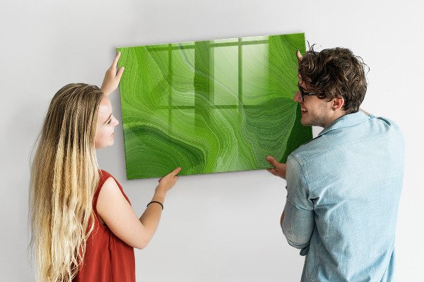 Pizarra borrable de cristal con imanes Tablero de fotos verde