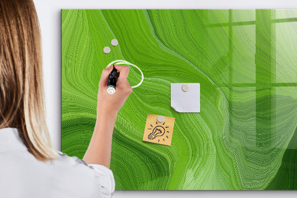 Pizarra borrable de cristal con imanes Tablero de fotos verde