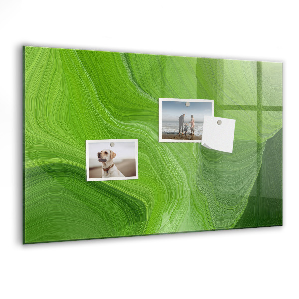 Pizarra borrable de cristal con imanes Tablero de fotos verde