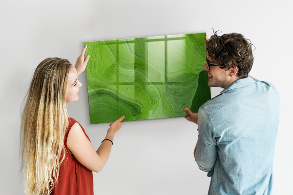 Pizarra borrable de cristal con imanes Tablero de fotos verde