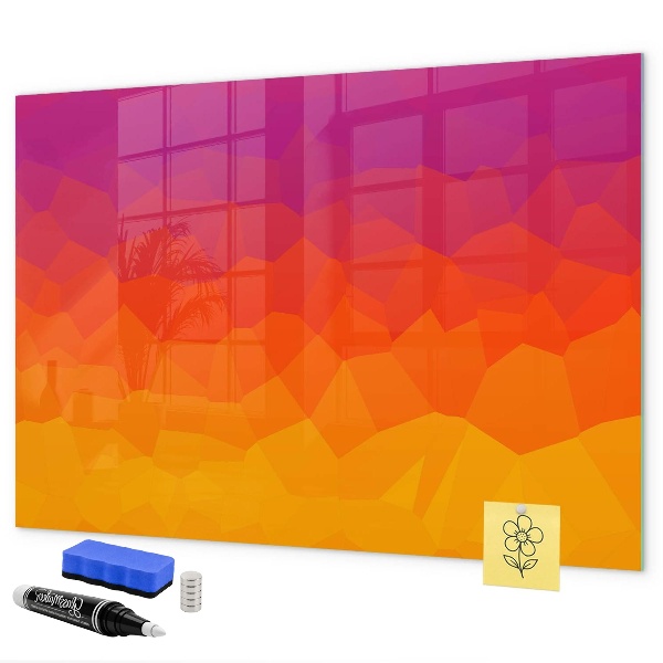 Pizarra magnética de pared con rotulador Un tablero colorido para notas y fotos.