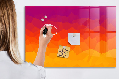 Pizarra magnética de pared con rotulador Un tablero colorido para notas y fotos.